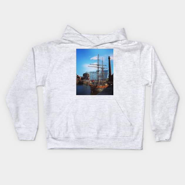 Tall sail ship Kids Hoodie by Jonesyinc